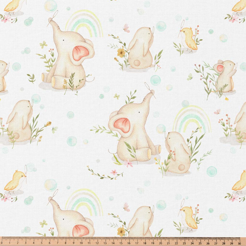 Printed Cotton SAYUN White / Yellow